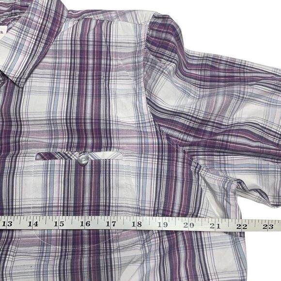 Sonoma Purple Plaid Lightweight Button Front Top - Picture 4 of 5